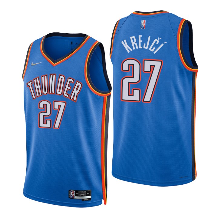 Nike Thunder #27 Vit Krejci Blue Men's 2022-23 NBA 75th Anniversary ...
