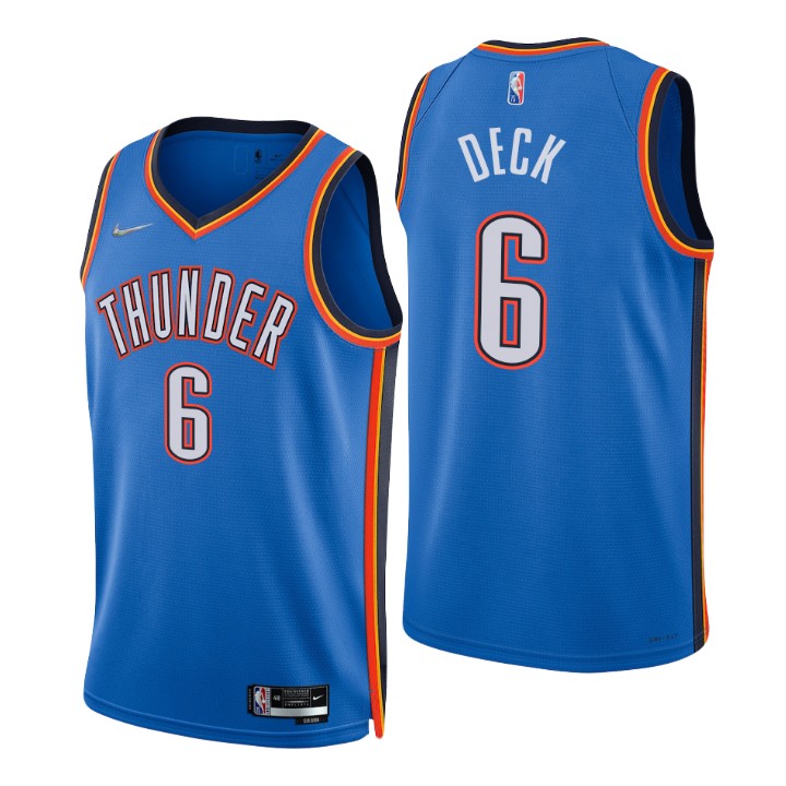 Nike Thunder #6 Gabriel Deck Blue Men's 2022-23 NBA 75th Anniversary ...