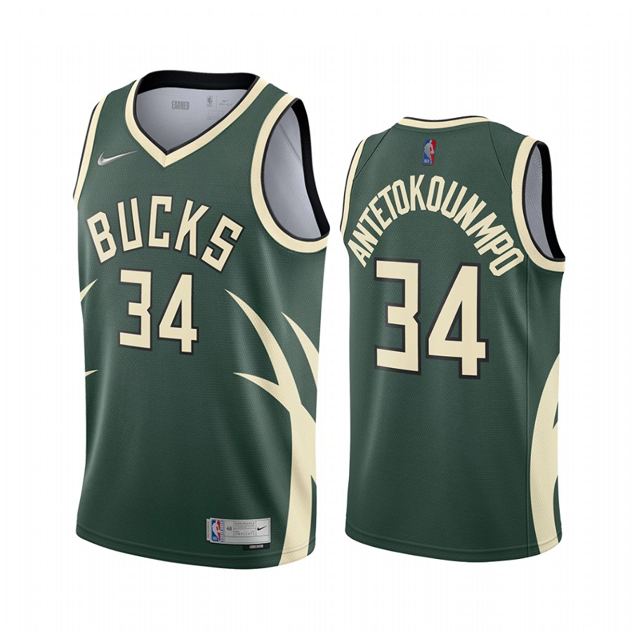 Milwaukee Bucks #34 Giannis Antetokounmpo Green NBA Swingman 2022-21 ...