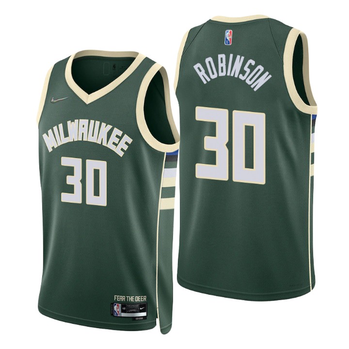 Nike Bucks #30 Justin Robinson Green Men's 2022-23 NBA 75th Anniversary ...