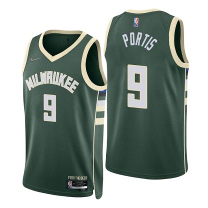 Nike Bucks #9 Bobby Portis Green Men's 2022-23 NBA 75th Anniversary ...