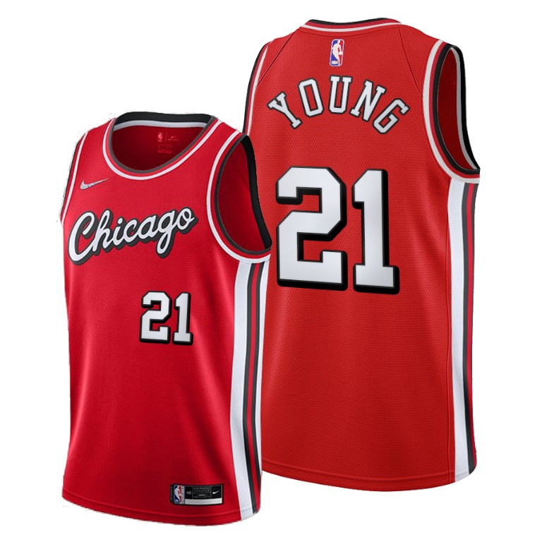 Chicago Bulls #21 Thaddeus Young Men's 2022-23 City Edition Red NBA ...