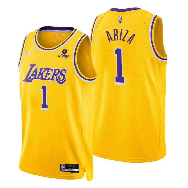 Nike Lakers #1 Trevor Ariza Gold Men's 2022-23 NBA 75th Anniversary ...