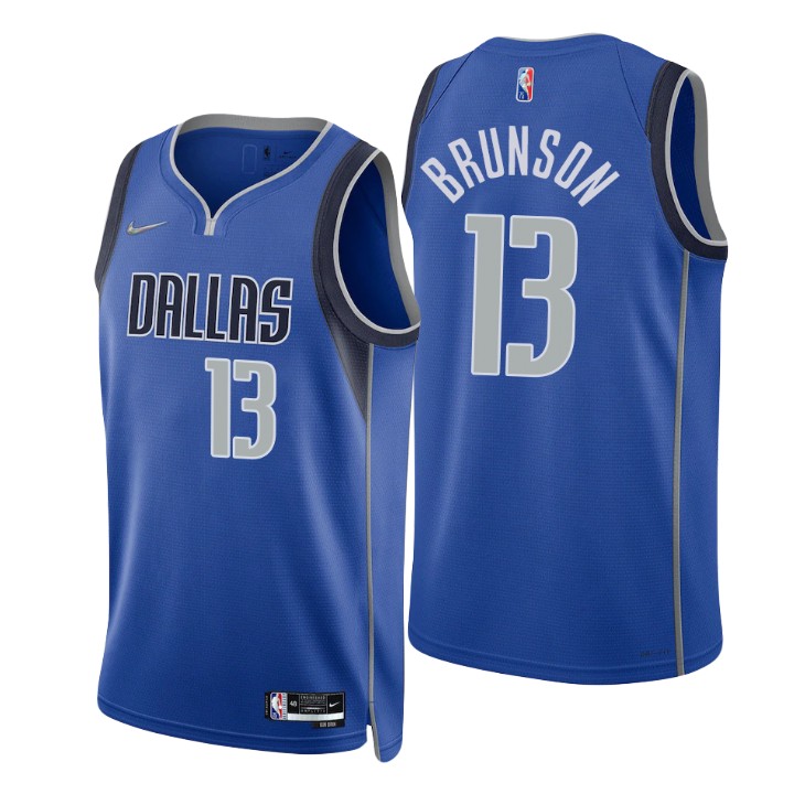 Nike 76ers #13 Jalen Brunson Blue Men's 2022-23 NBA 75th Anniversary ...