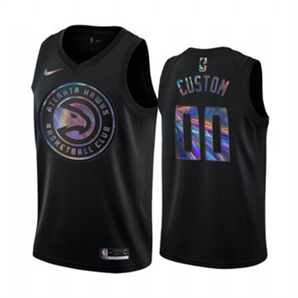 Nike Hawks Custom Men's Iridescent Holographic Collection NBA Jersey ...