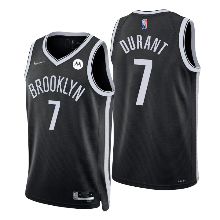 Nike Nets #7 Kevin Durant Black Men's 2022-23 NBA 75th Anniversary ...