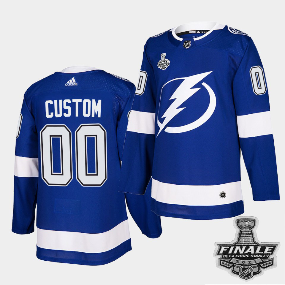 Adidas Lightning Custom Blue Home Authentic 2022 NHL Stanley Cup Final