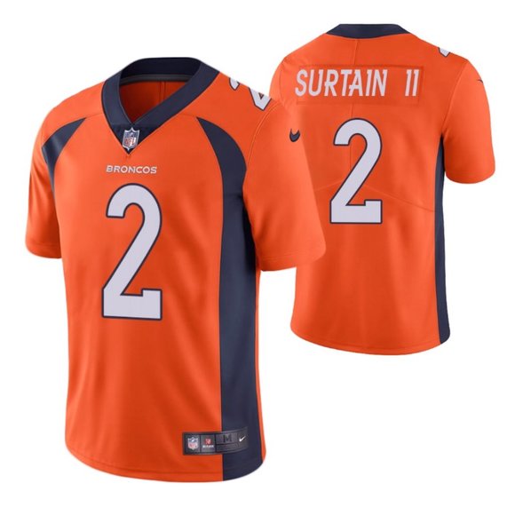 Nike Men's Denver Broncos Patrick Surtain II #2 Vapor Untouchable Limited  Orange Jersey