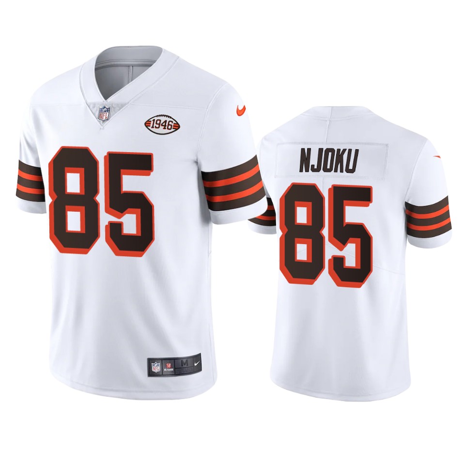 White Men's David Njoku Cleveland Browns Limited Vapor 1946 Collection Alternate  Jersey