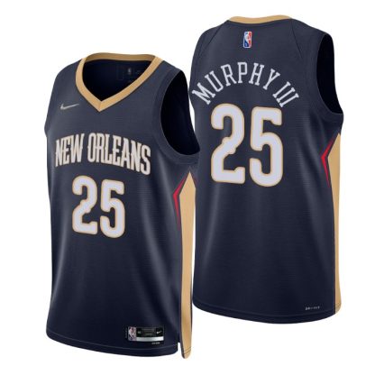 Nike Pelicans #25 Trey Murphy III Navy Men's 2022-23 NBA 75th ...