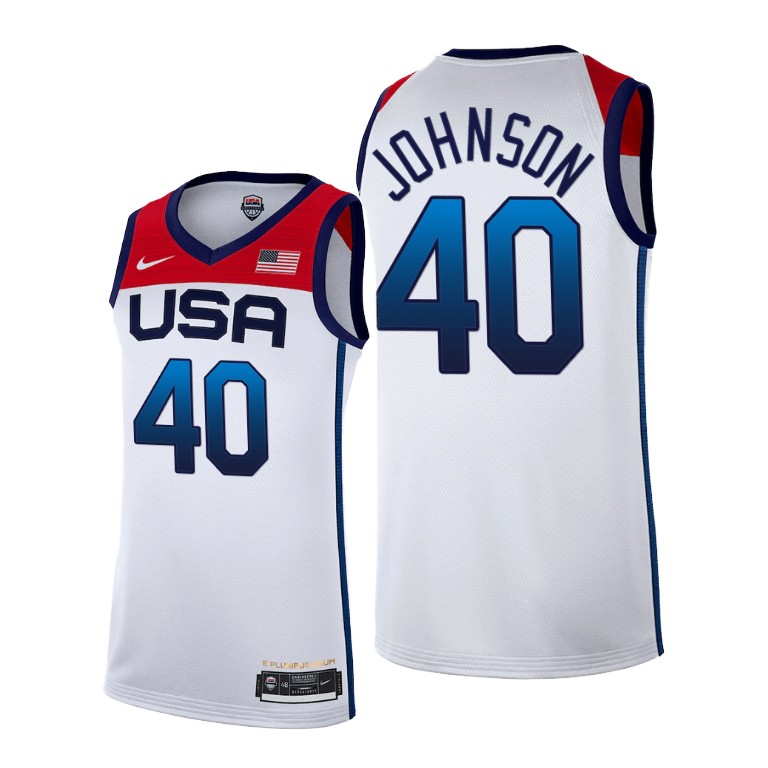 Men's Nike Kldon Johnson White USA Basketball 2022 Summer Olympics