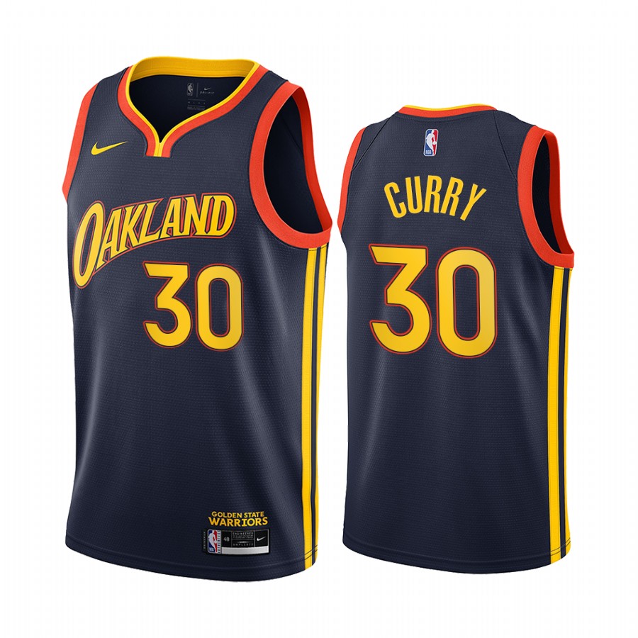 Nike Warriors #30 Stephen Curry Navy NBA Swingman 2022-21 City Edition ...