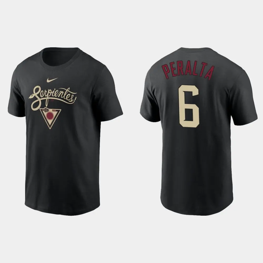 Nike Men's Arizona Diamondbacks Ketel Marte #4 Black T-Shirt