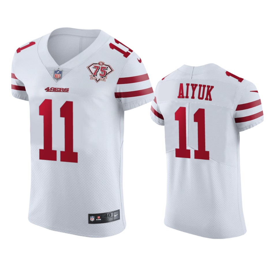 Men's San Francisco 49ers Brandon Aiyuk Nike White Vapor Limited Jersey