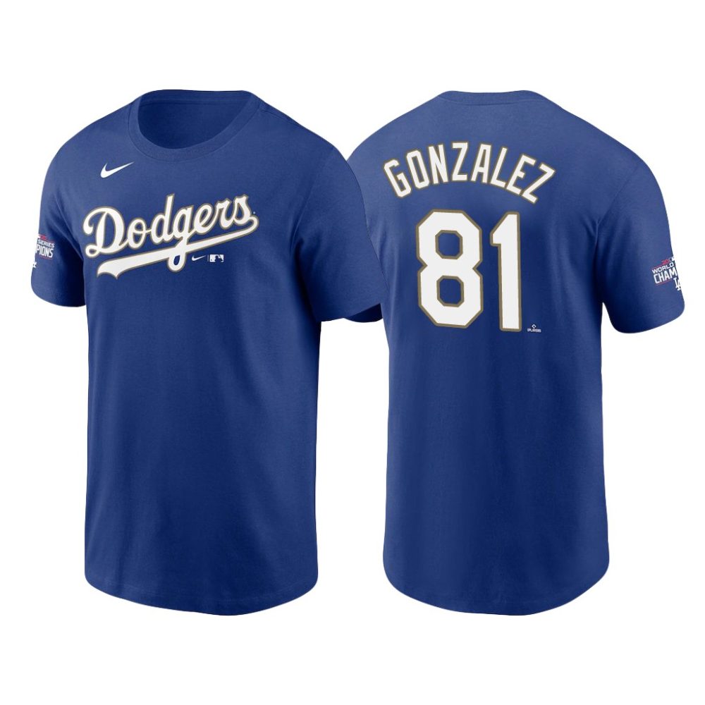 Los Angeles Dodgers #81 Victor Gonzalez 2022 Gold Program Name & Number ...