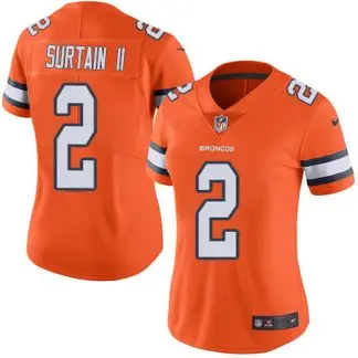 Men's Nike Patrick Surtain II Orange Denver Broncos Vapor Limited Jersey