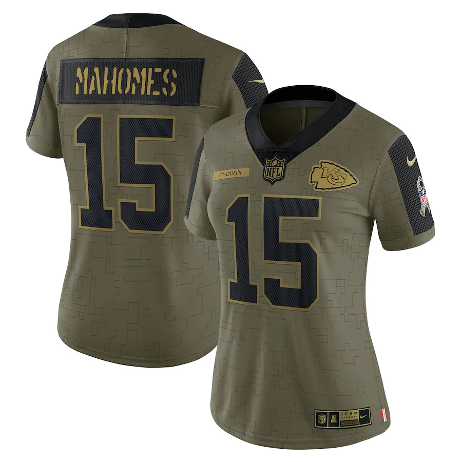 Women's Kansas City Chiefs Patrick Mahomes Nike Olive 2022 Salute To  Service Limited Jersey