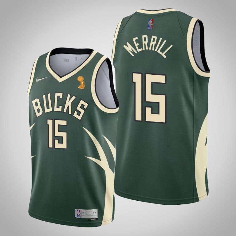 Nike Bucks #15 Sam Merrill Women's 2022 NBA Finals Champions Swingman ...