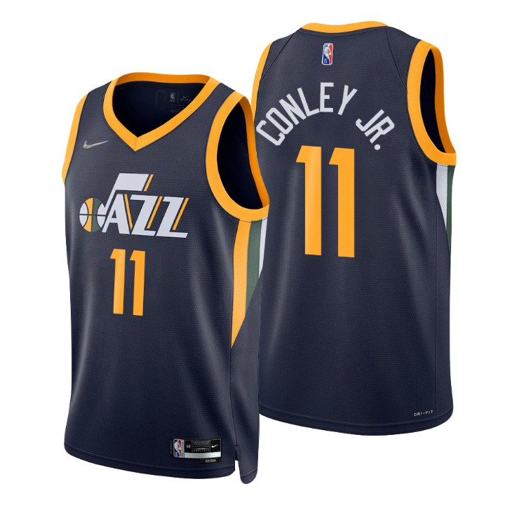 Nike Jazz #11 Mike Conley Jr. Navy Men's 2022-23 NBA 75th Anniversary ...