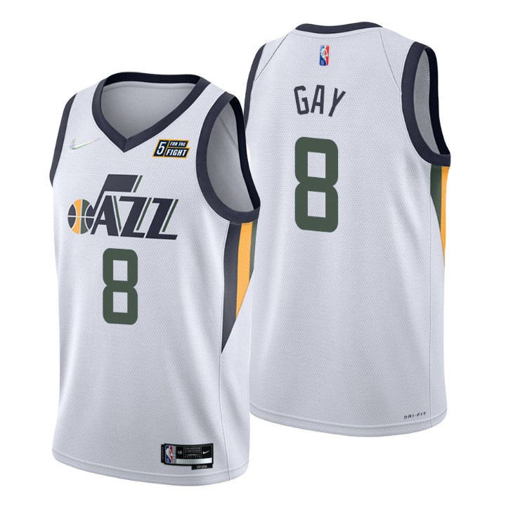 Nike Jazz #8 Rudy Gay White Men's 2022-23 NBA 75th Anniversary Diamond ...