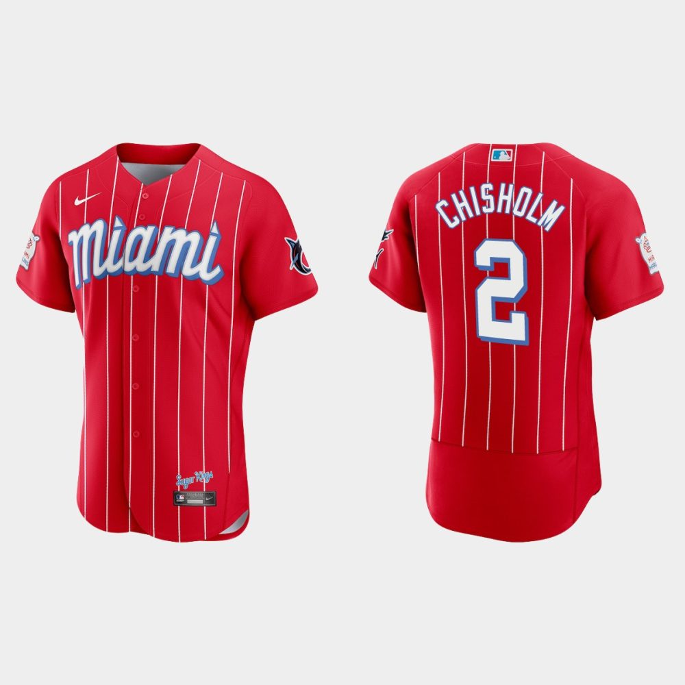 Nike Men's Jazz Chisholm Jr. Red Miami Marlins City Connect