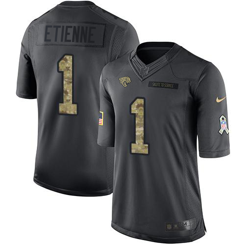 Nike Men's Jacksonville Jaguars Travis Etienne #1 Black T-Shirt